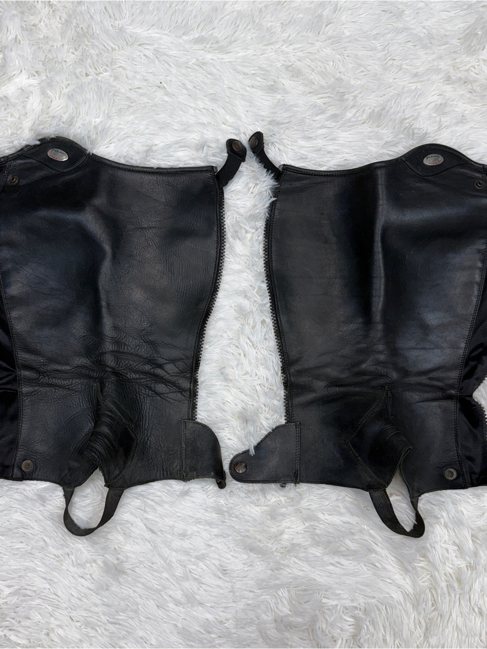 Black Parlanti Leather English Horseback Riding Half Chaps. Good Condition. - Picture 2 of 9